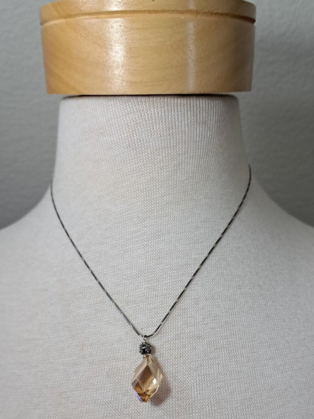 ✨ Swarovski Golden Shadow Crystal Necklace | Sterling Silver Snake Chain | Gift
